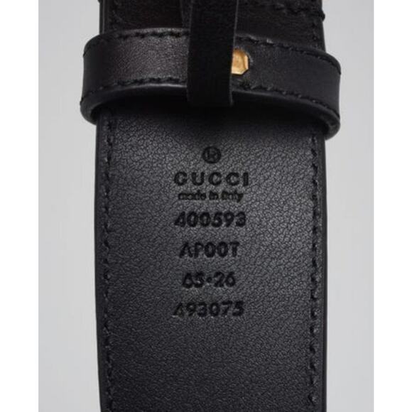 Gucci Black Smooth Leather Double G Belt 65/26 - Picture 3 of 4